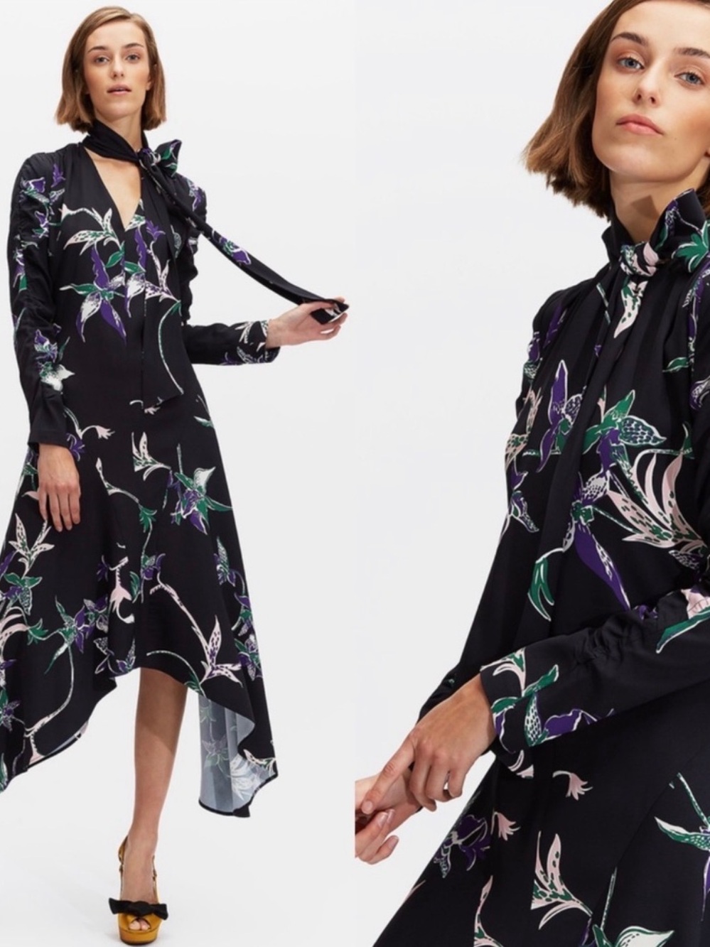 LA Double J Mantero - Martha dress - Italy - long sleeve floral - S